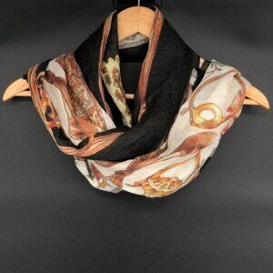 Captiva Cashmere Equestrian Featherweight Scarf Black & Gold Old Money Preppy